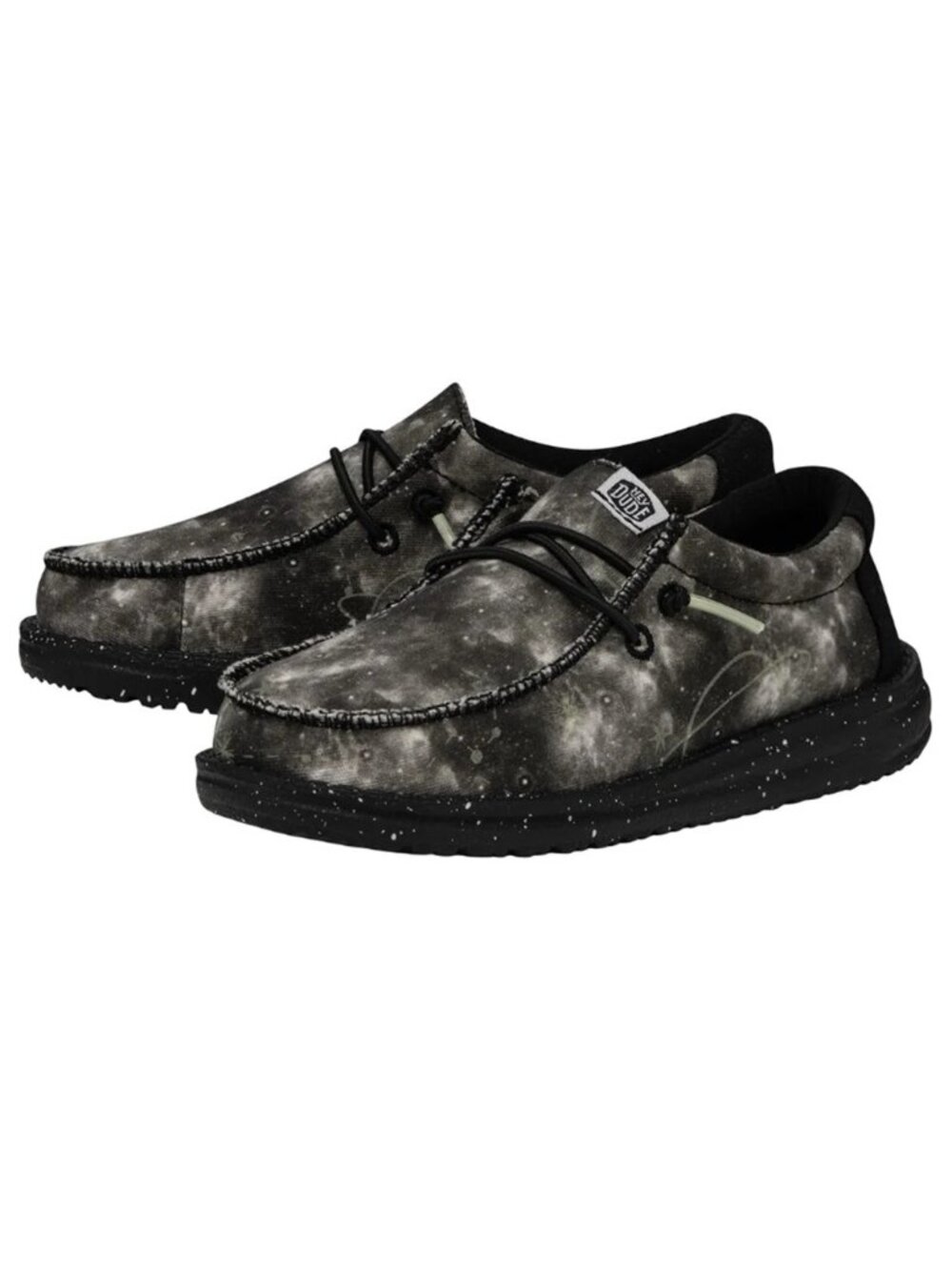 Hey Dude Youth Wally Galaxy Black Glow in the dark Y12 US Brand new with tags.